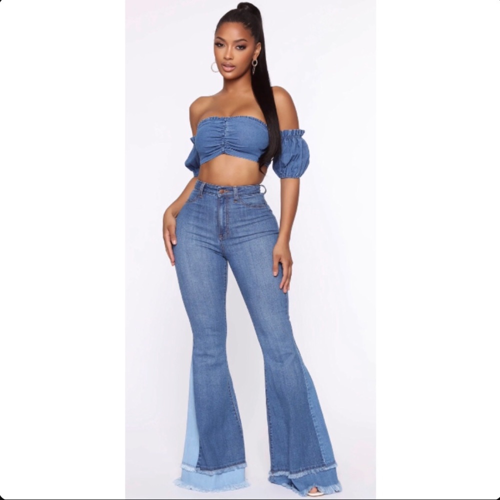 Fashion Nova Bell Bottom Jeans - New